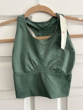 NWT Sweaty Betty Stamina Longline Workout Bra in Heath Green